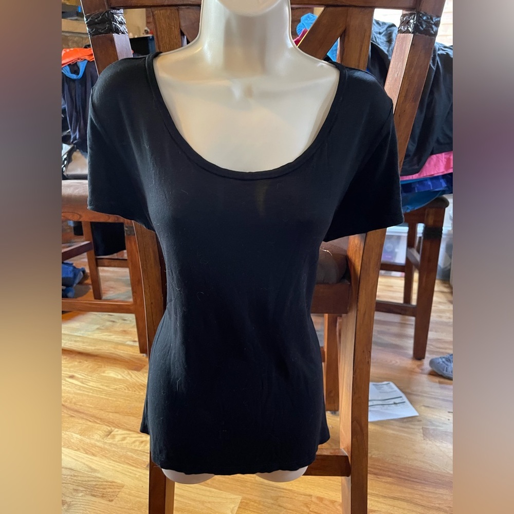 Halogen Large black knit top.